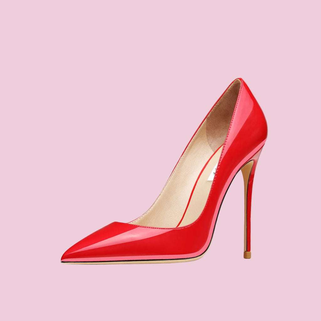 Genuine Leather Super High Heeled Pumps.