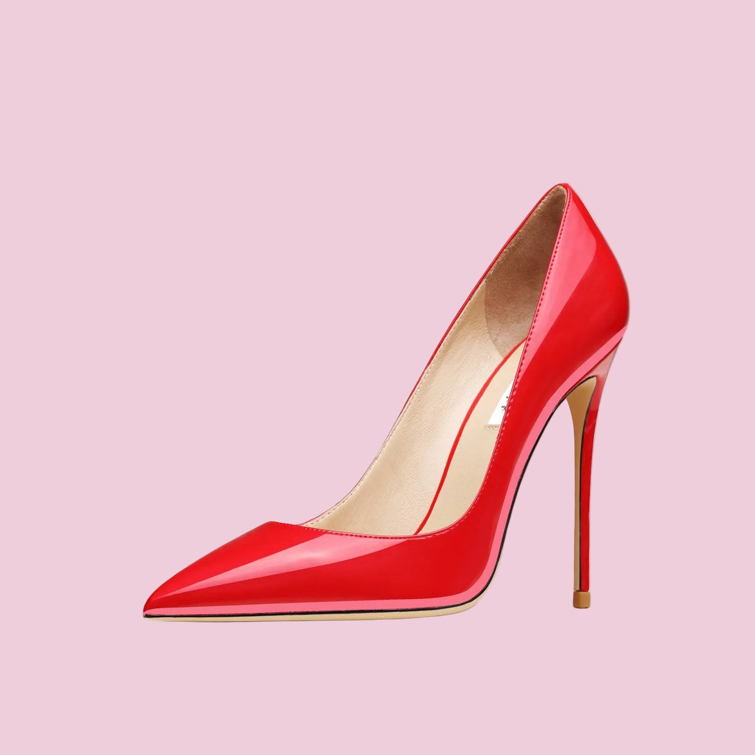 Genuine Leather Super High Heeled Pumps.