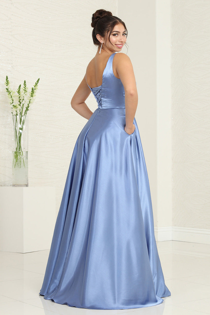 LA Merchandise LA1994 Sleeveless Maid Of Honor Satin Evening Gown - - Dress LA Merchandise