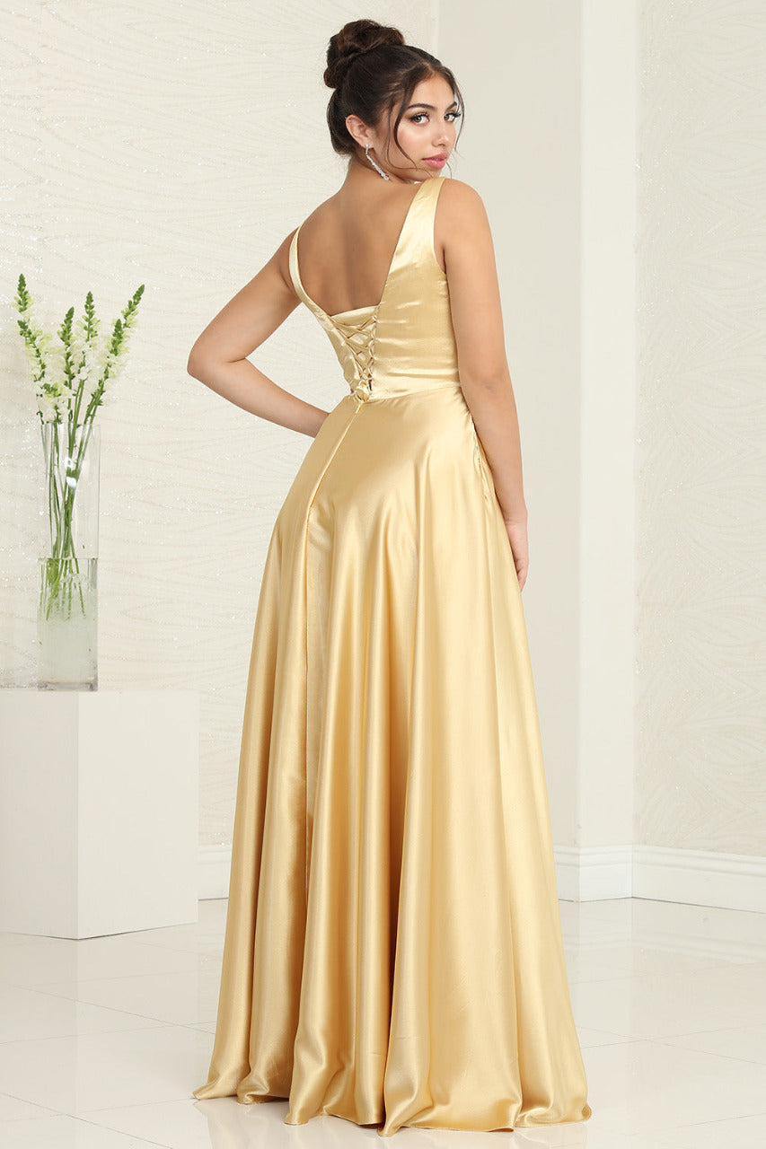 LA Merchandise LA1994 Sleeveless Maid Of Honor Satin Evening Gown - - Dress LA Merchandise