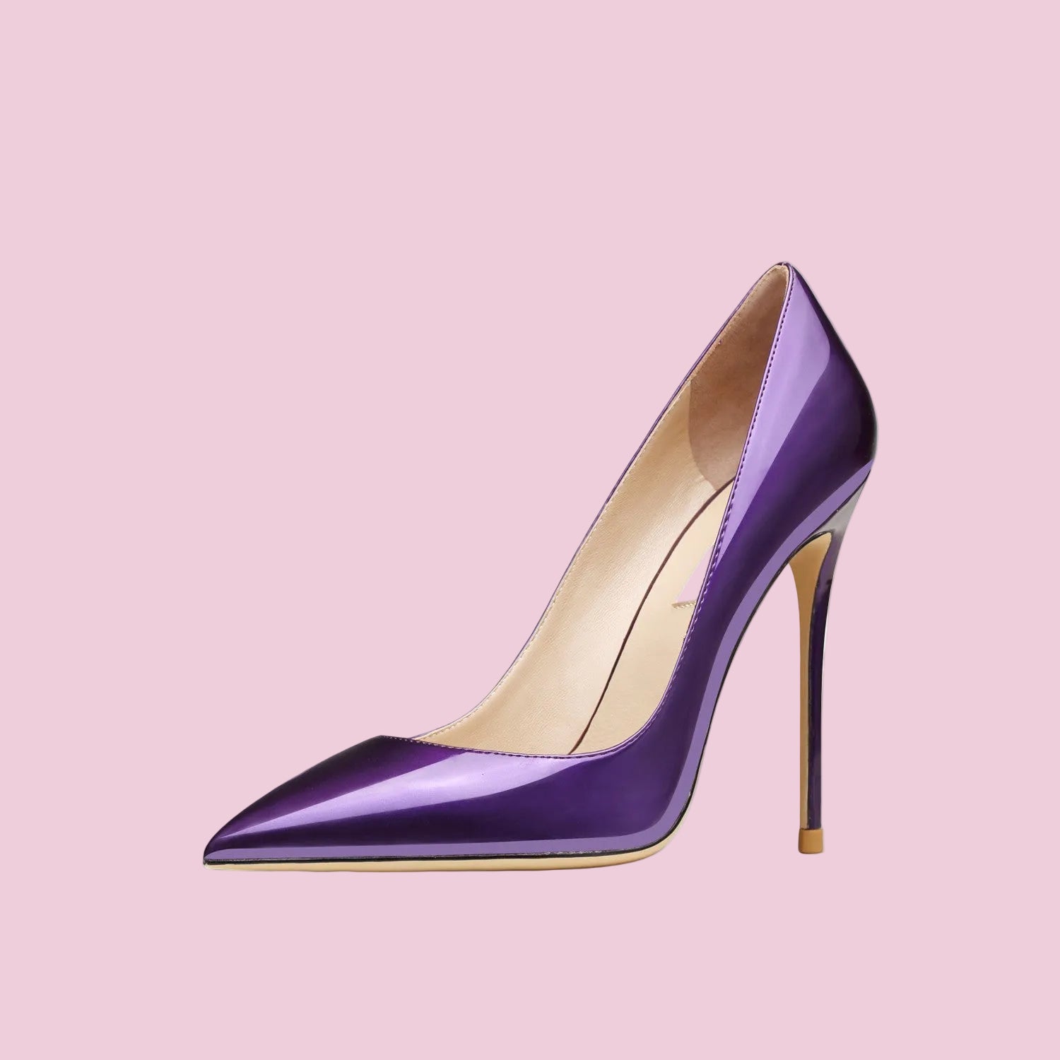 Genuine Leather Super High Heeled Pumps.