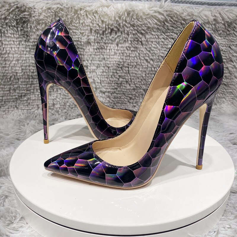 Geometric Print Pointed Toe High Heel stiletto pumps