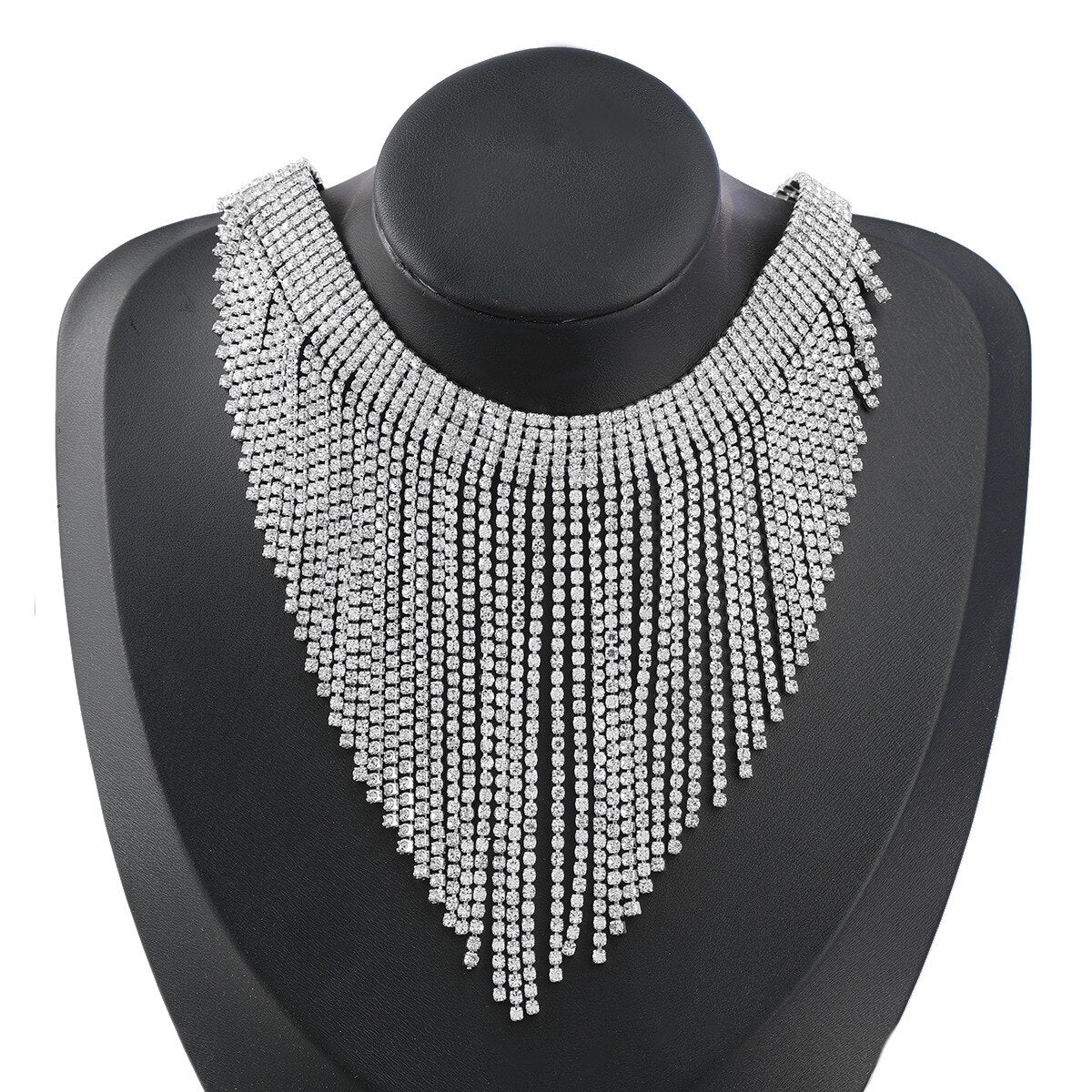 Long Rhinestone Collar Choker