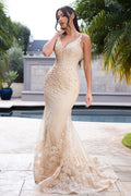 Wholesale Elegant Lace Mermaid Evening Gown with Corset Bodice Floral Appliqué by LAF8460