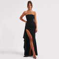 Sexy Strapless High Slit Cocktail Dress