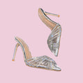 High Heels Women Sandals Crystal Rhinestones Bride Wedding Shoes Sexy Pointed Transparent Heels Female Pumps