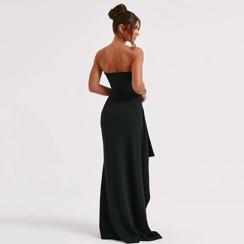 Sexy Strapless High Slit Cocktail Dress