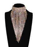 Long Rhinestone Collar Choker