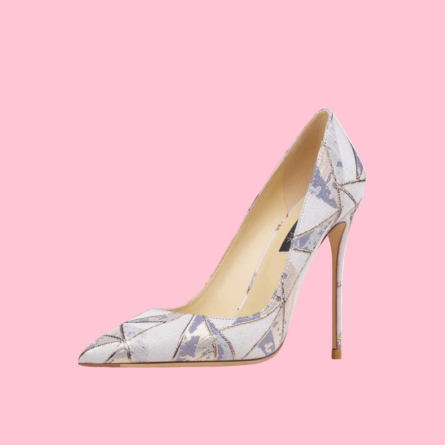 Color Blocked Leather High Heeled Pumps