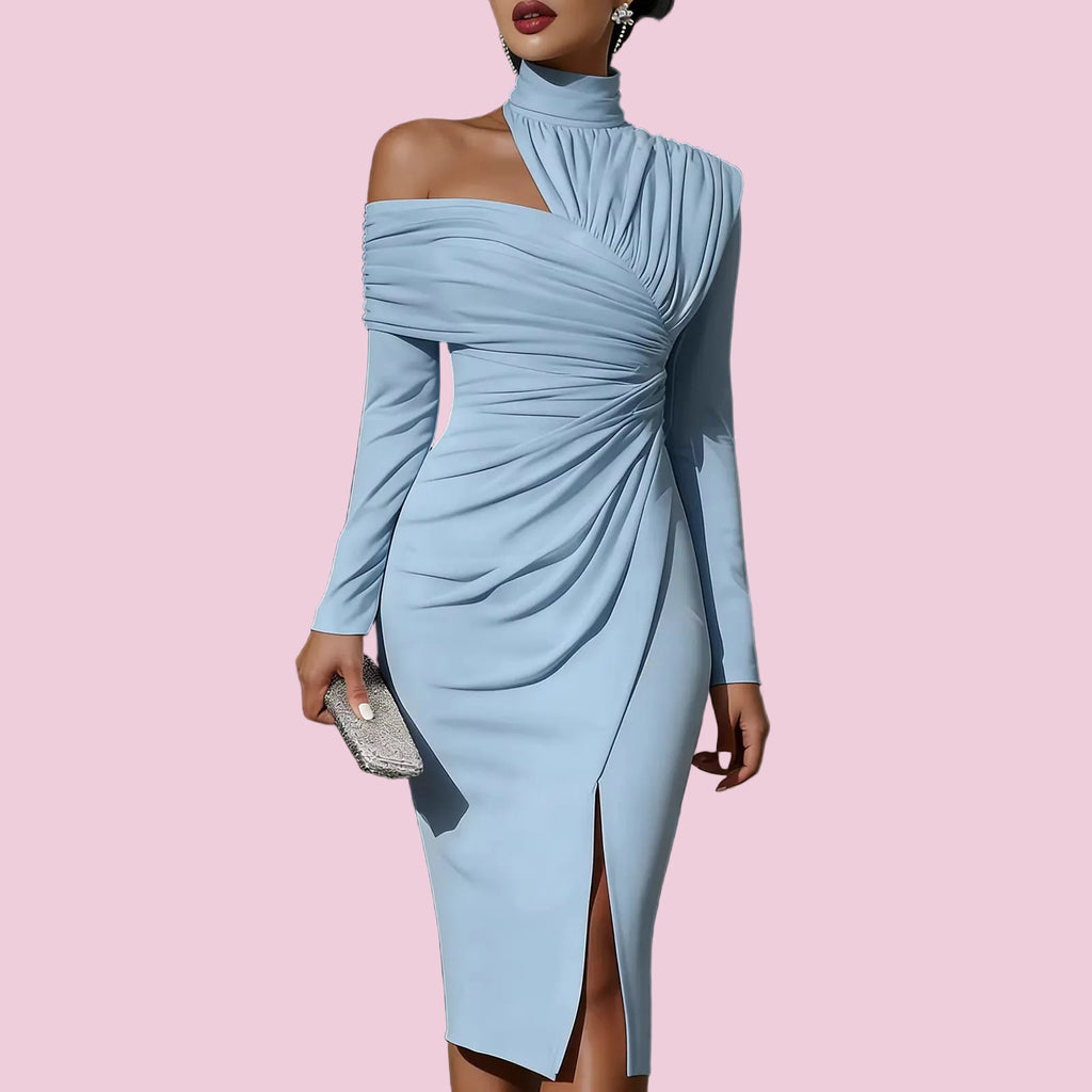 Elegant Casual Knit Hollow-Out Slit Dress
