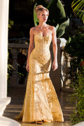 Wholesale Strapless Corset Trumpet Evening Dress Beaded Lace Sequin Formal Gown by LAF8424