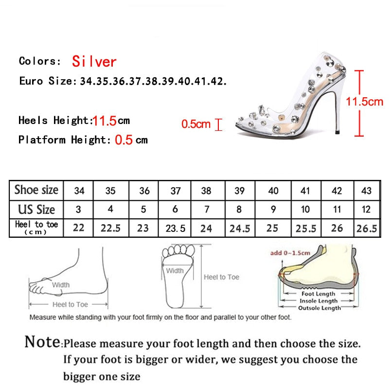Transparent Crystal High Heel Pumps