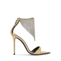 Pointed High Heeled Shoes For Women, Slim Heeled Fish Mouth Shoes, Tassel Hollowed Out Rhinestone Banquet Sandals For Women