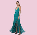 V-Neck Long Bandage Dress With Tassels