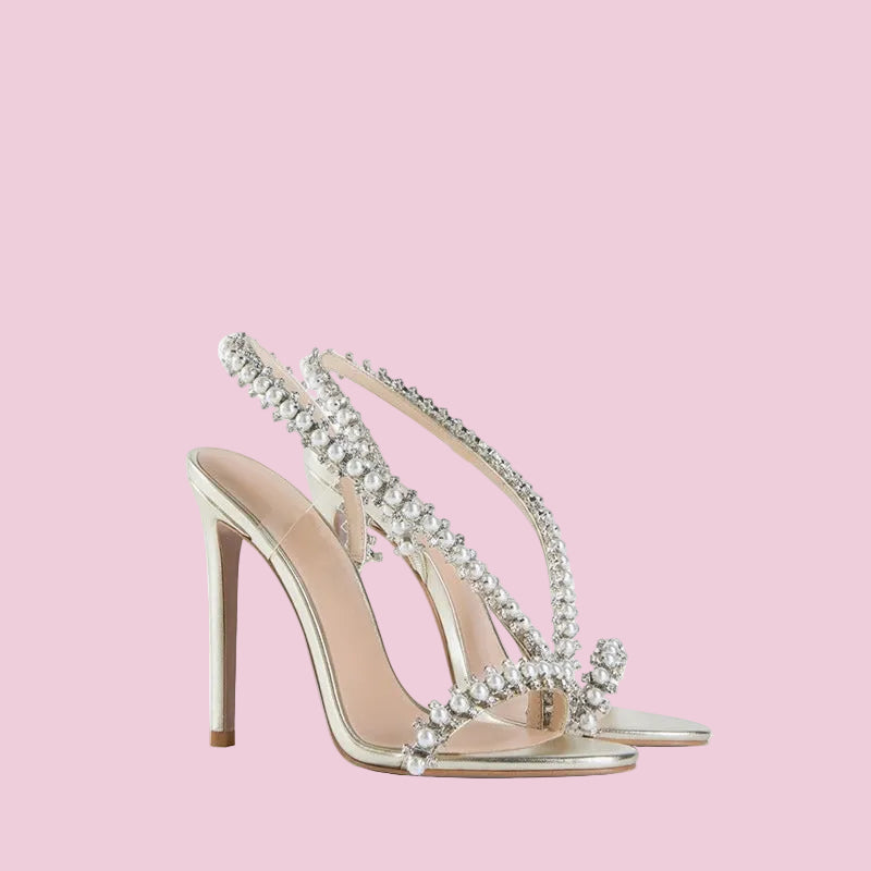 Beaded High Heeled Sandals