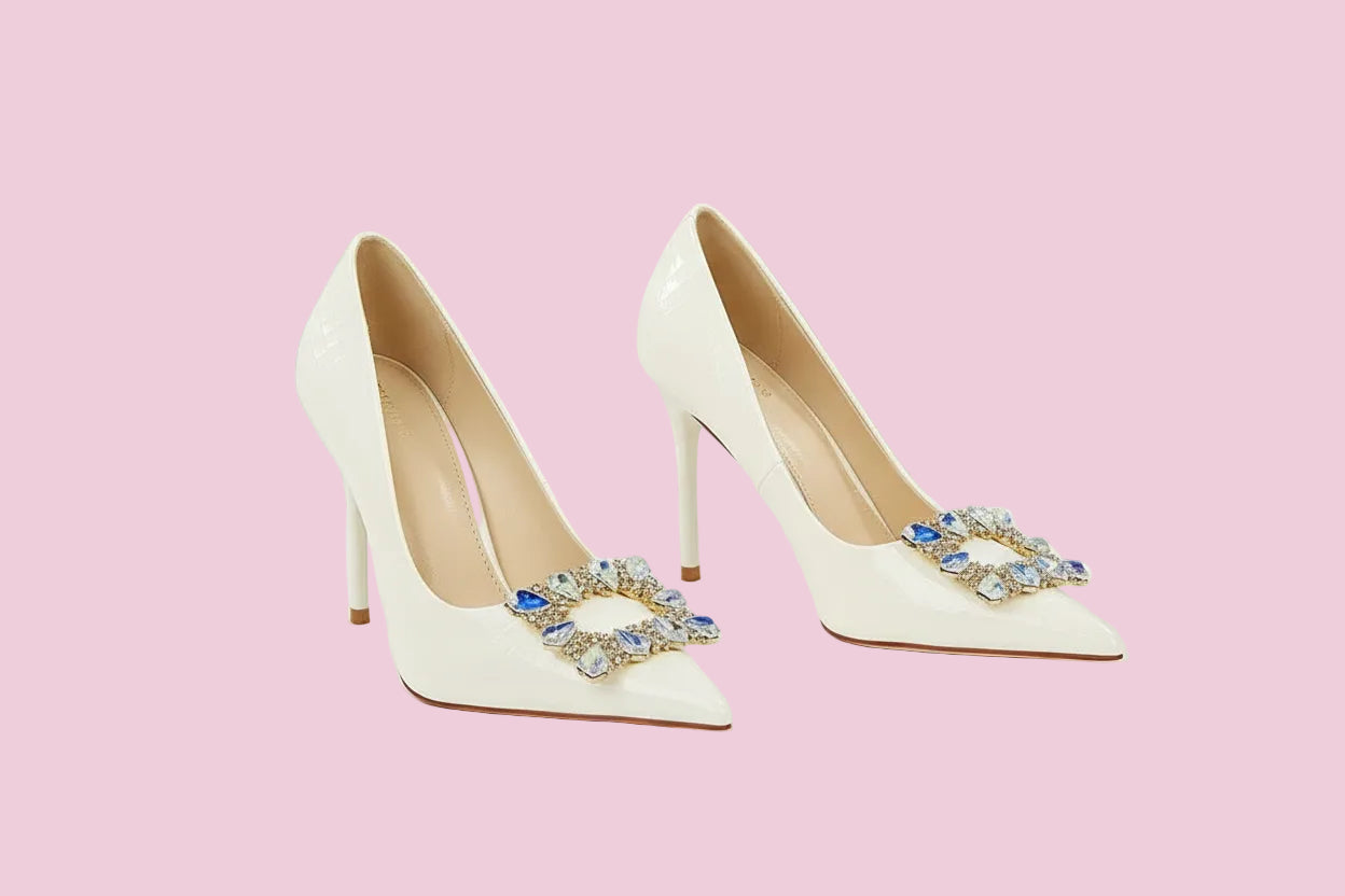High Heeled Stilettos with Rhinestone Buckle