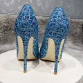 Glitter Sequins Crocodile Effect Women Pointy Toe High Heel Party Shoes Gorgeous Ladies Slip On Stiletto Pumps