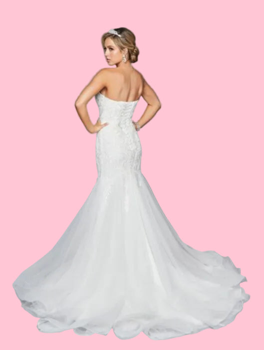 La Merchandise LADK440 Strapless Embroidered Mermaid Wedding Gown - - LA Merchandise