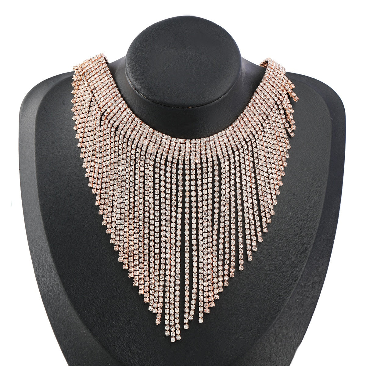 Long Rhinestone Collar Choker