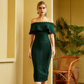 Sexy Off-Shoulder Midi Bandage Cocktail Dress
