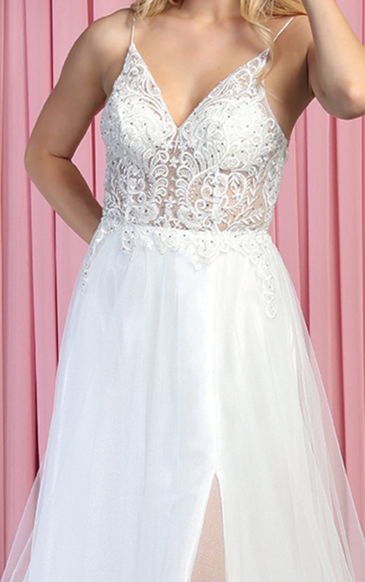 Ivory A-line Wedding Gown - LA1830 - - Dress LA Merchandise