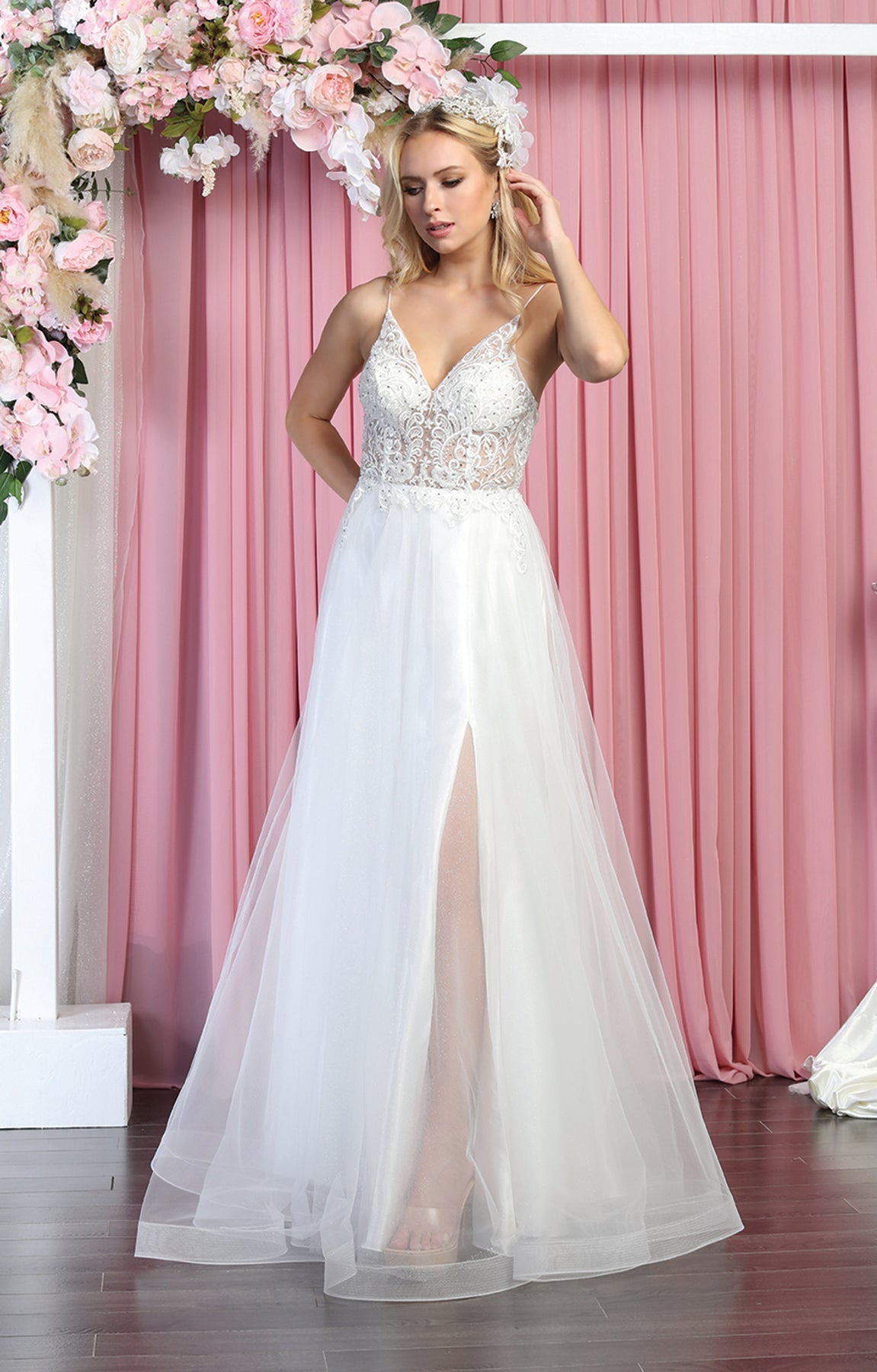 Ivory A-line Wedding Gown - LA1830 - - Dress LA Merchandise