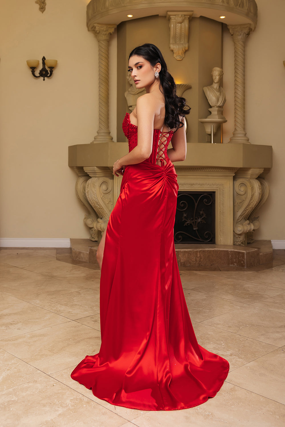 Strapless Sheath Evening Gown