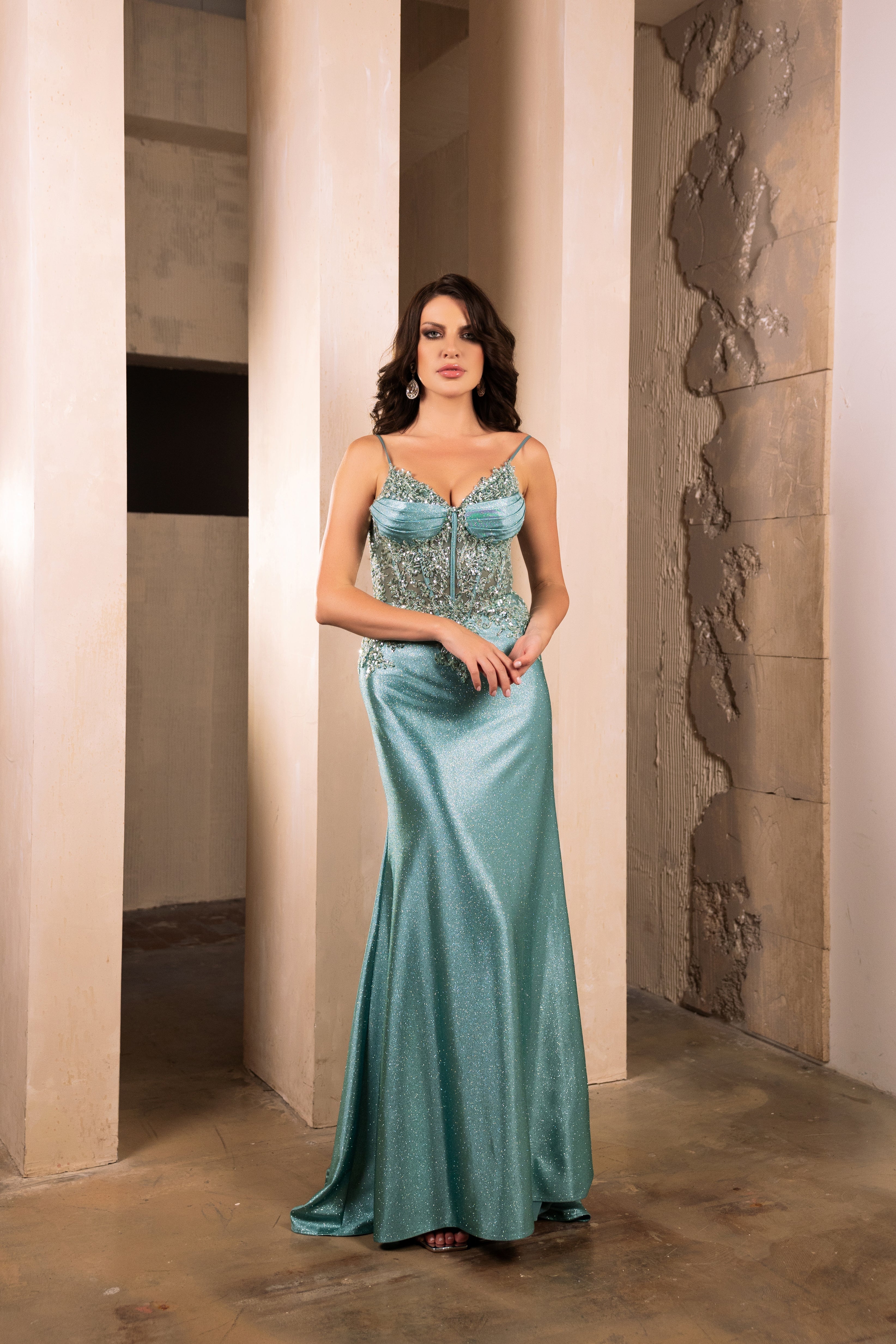 V-Neck Spaghetti Strap Sheath Dress