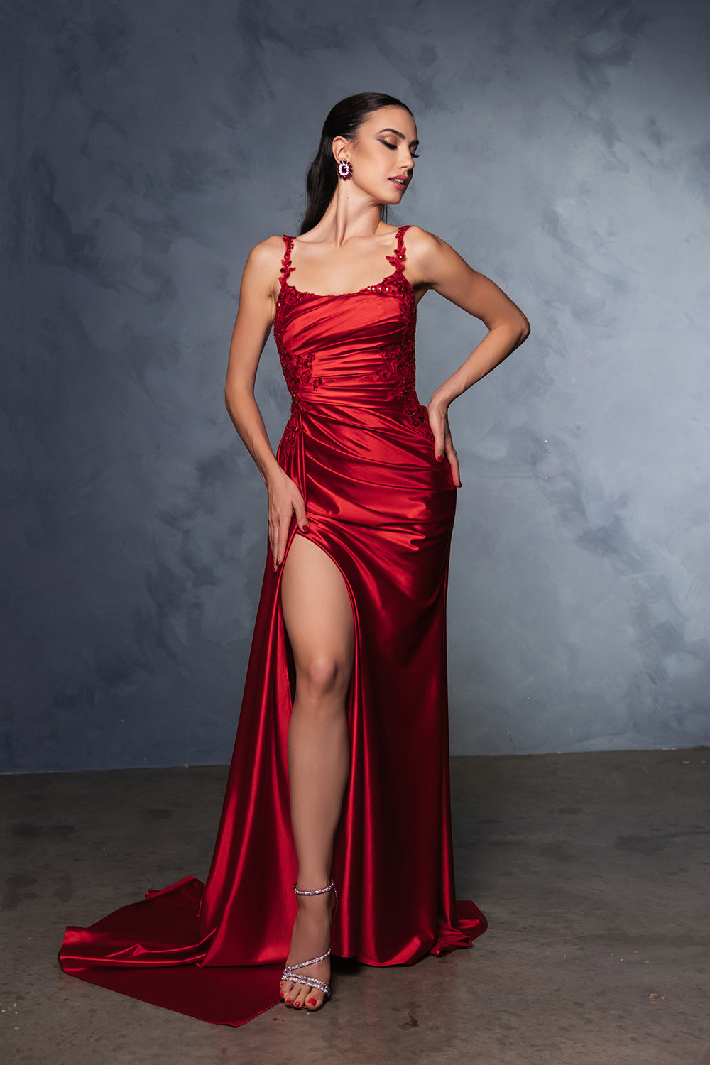 Square Neck Sleeveless Formal Gown