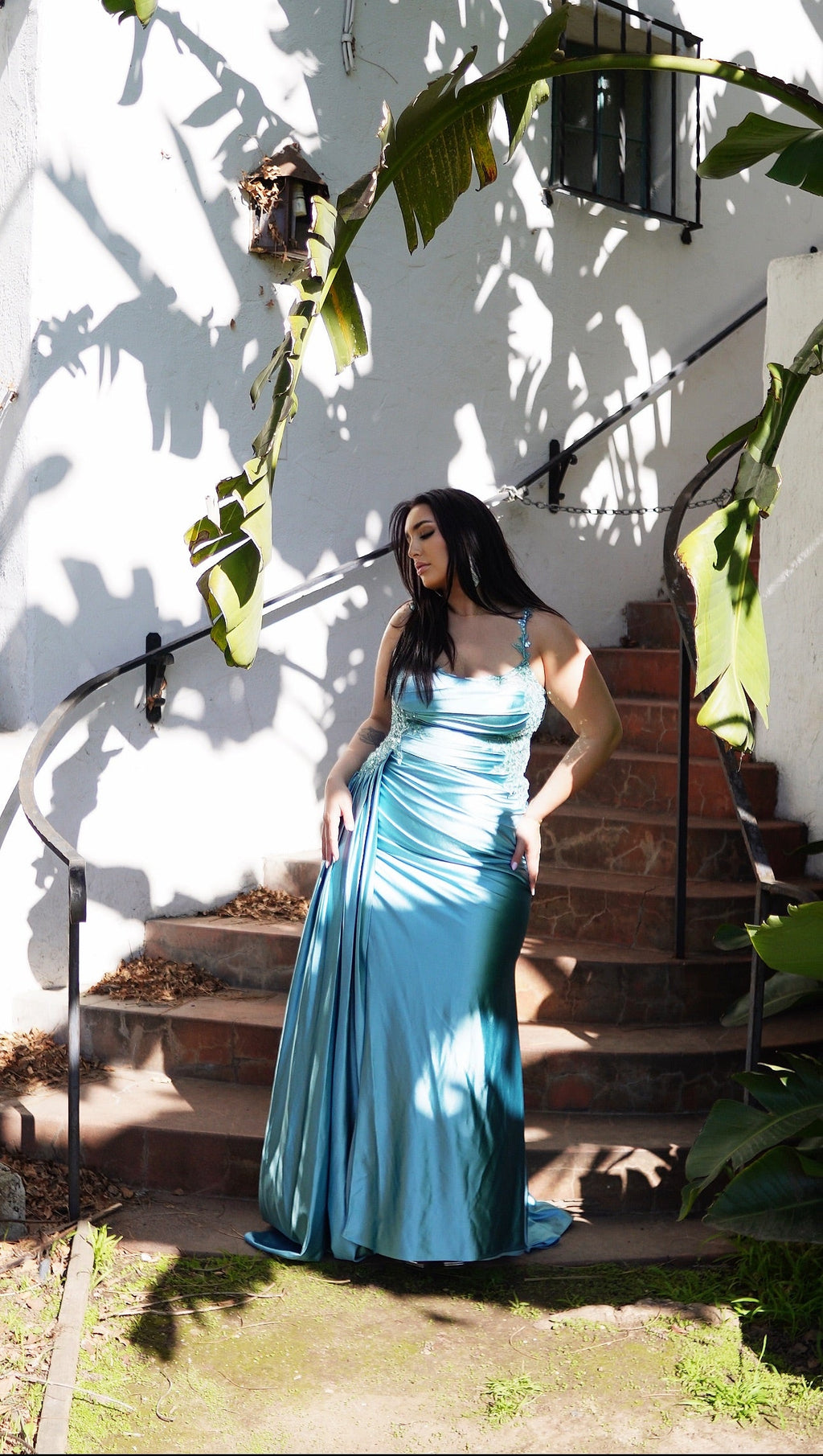 Square Neck Sleeveless Formal Gown