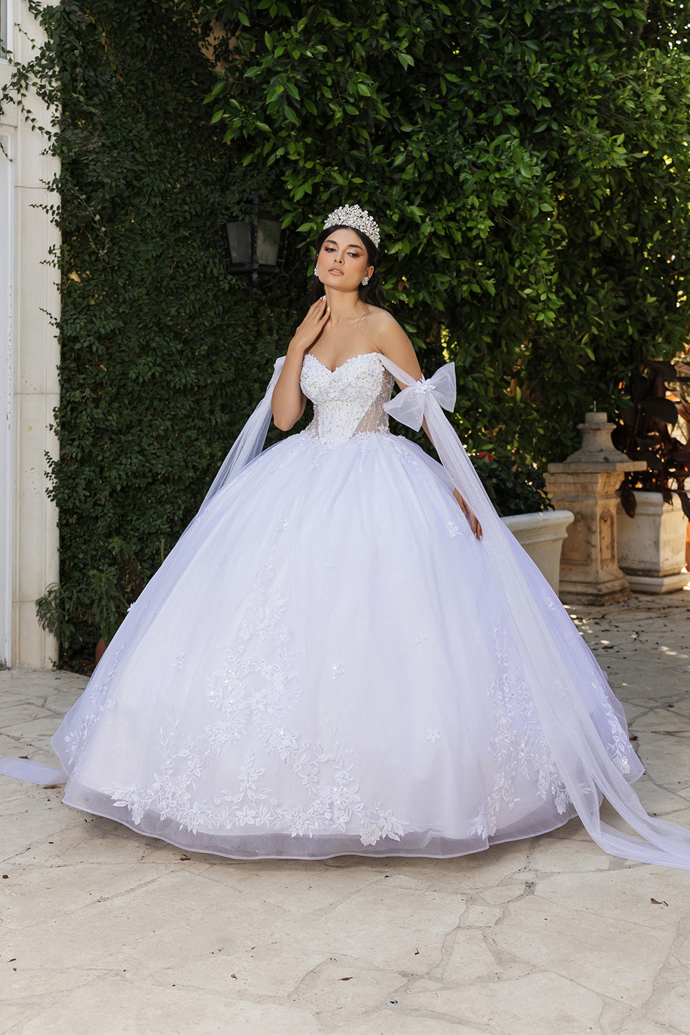 Sweetheart Cape Sleeves Bridal Dress