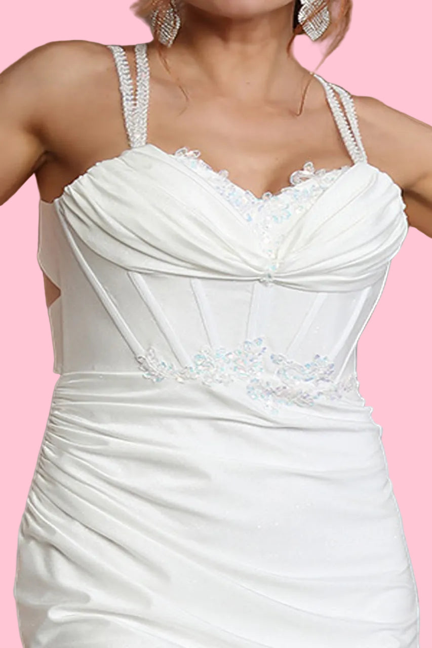 LA Merchandise LA8105B Ivory Sweetheart Glitter Wedding Gown - - Dress LA Merchandise