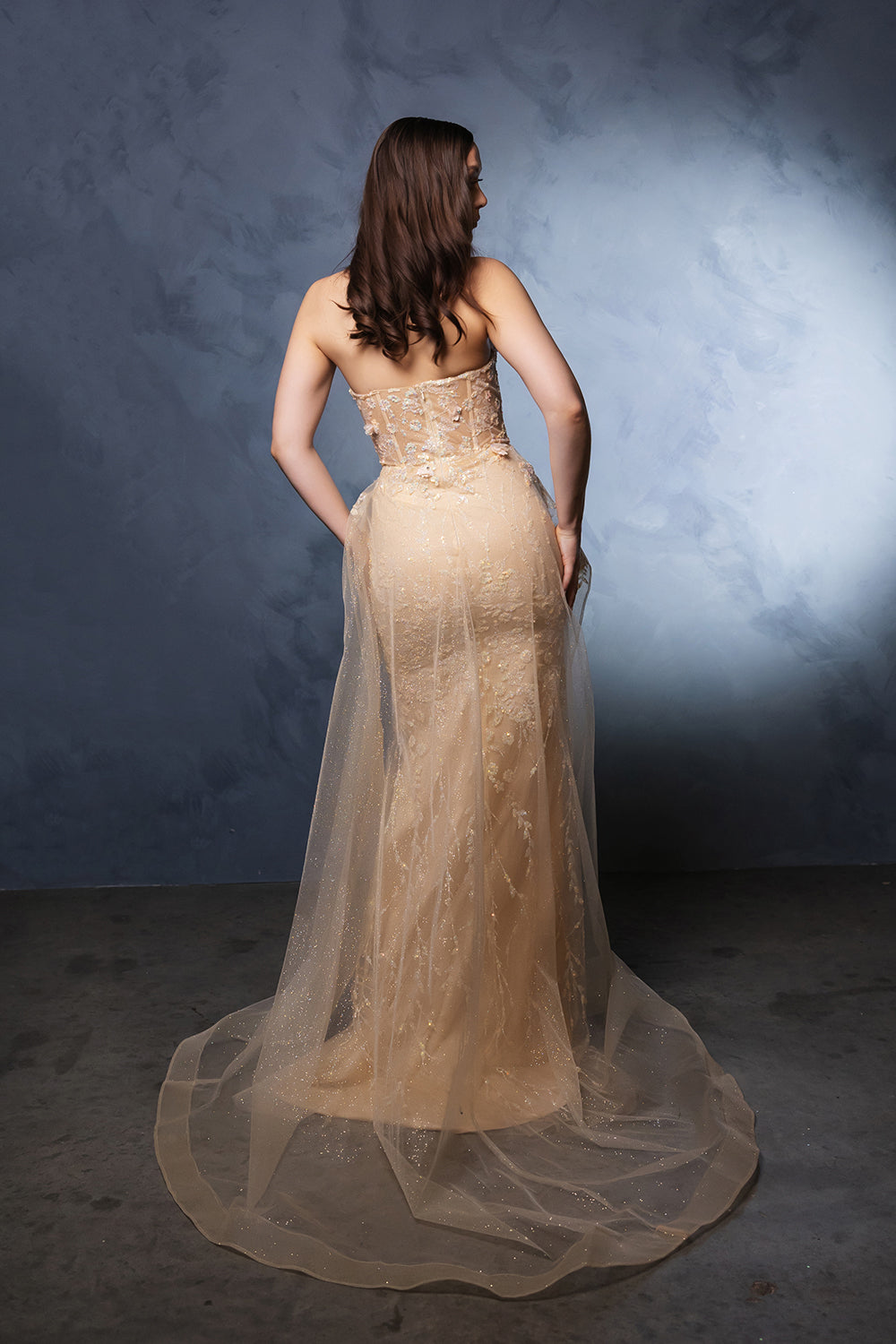 Sweetheart Overskirt Evening Gown