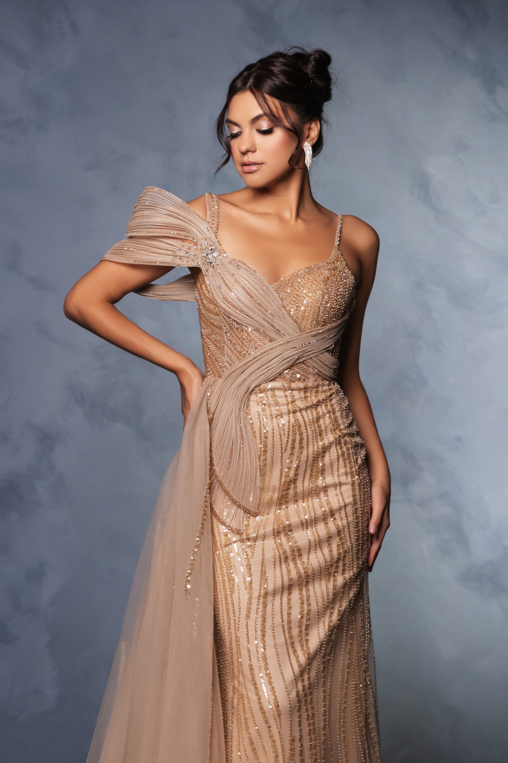 A-Line Sequin Formal Gown