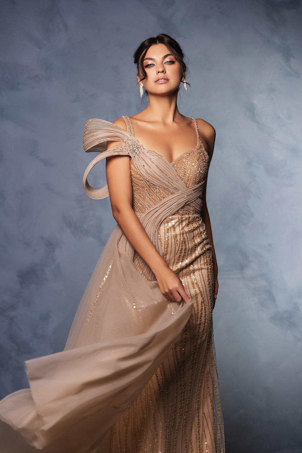 A-Line Sequin Formal Gown