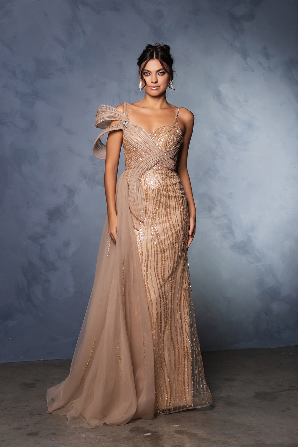 A-Line Sequin Formal Gown
