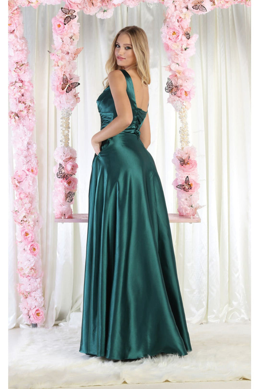 LA Merchandise LA1994 Sleeveless Maid Of Honor Satin Evening Gown - - Dress LA Merchandise