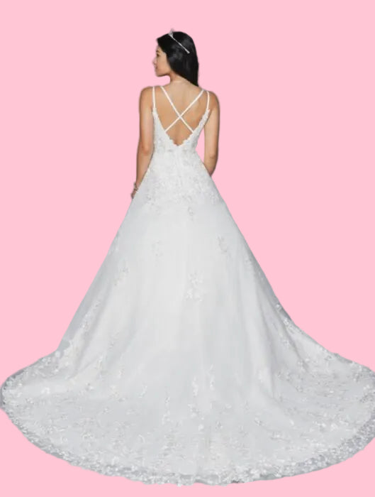 LA Merchandise LADK417 Embellished A-line Bridal Sleeveless Gown - - Dresses LA Merchandise