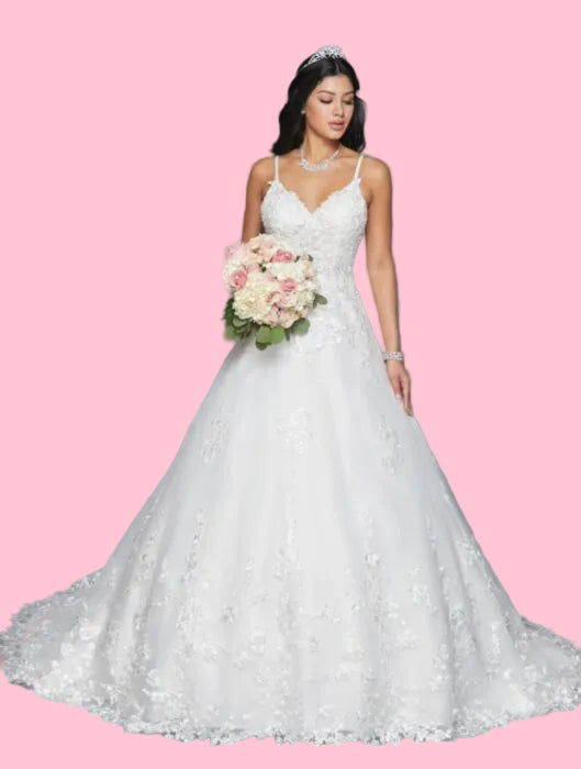 LA Merchandise LADK417 Embellished A-line Bridal Sleeveless Gown - IVORY - Dresses LA Merchandise