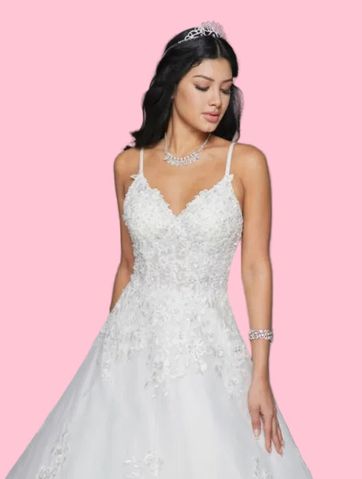 LA Merchandise LADK417 Embellished A-line Bridal Sleeveless Gown - - Dresses LA Merchandise