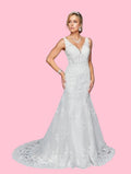 LA Merchandise LADK439 Corset Back Wedding Embroidered Bridal Dress - IVORY - Dresses LA Merchandise