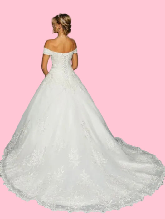 LA Merchandise LADK458 Off Shoulder Wedding Reception Ball Gown - - Dresses LA Merchandise