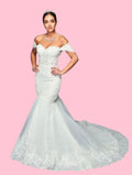 LA Merchandise LADK465 Sweetheart Off Shoulder Destination Wedding Gown - IVORY - Dresses LA Merchandise