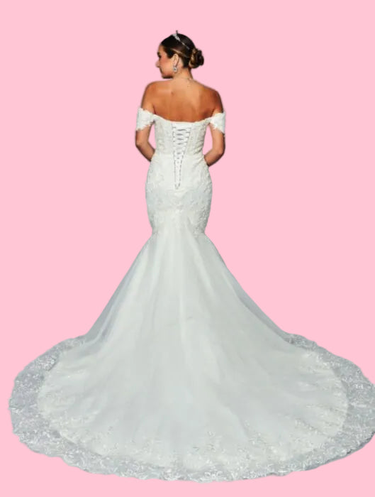 LA Merchandise LADK465 Sweetheart Off Shoulder Destination Wedding Gown - - Dresses LA Merchandise