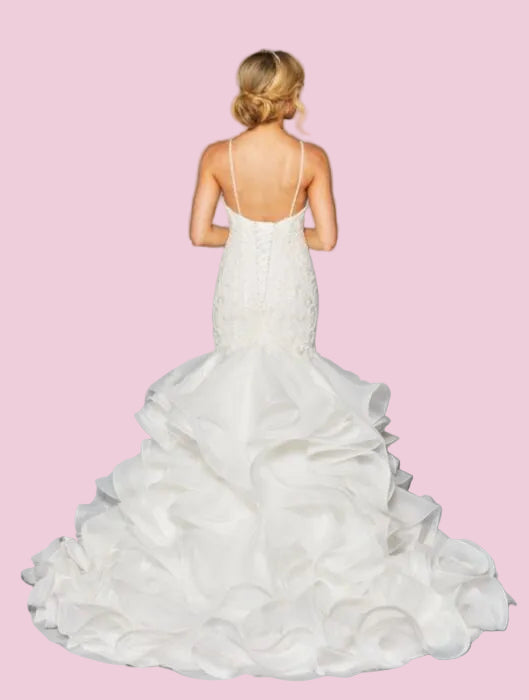 La Merchandise LADK447 Wholesale Mermaid Wedding Ruffled Short Dress - - LA Merchandise