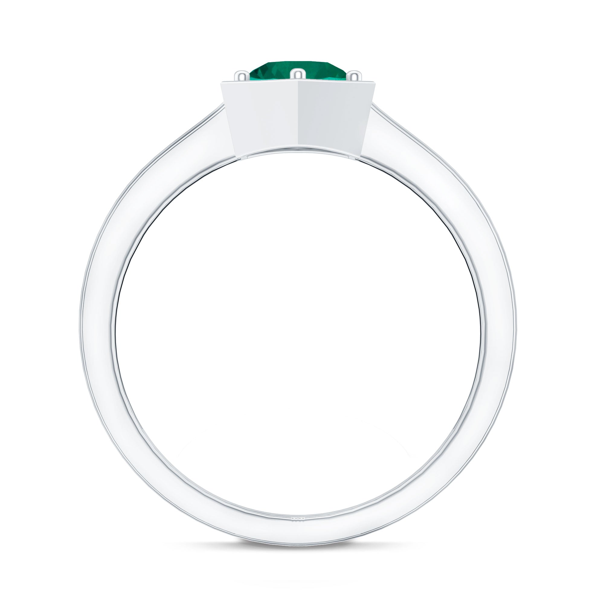 Certified 0.8 Carat Lab Created Emerald Solitaire Ring