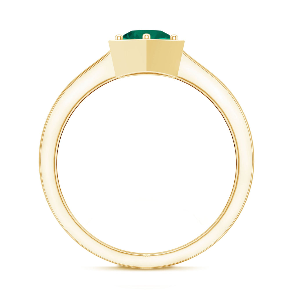 Certified 0.8 Carat Lab Created Emerald Solitaire Ring