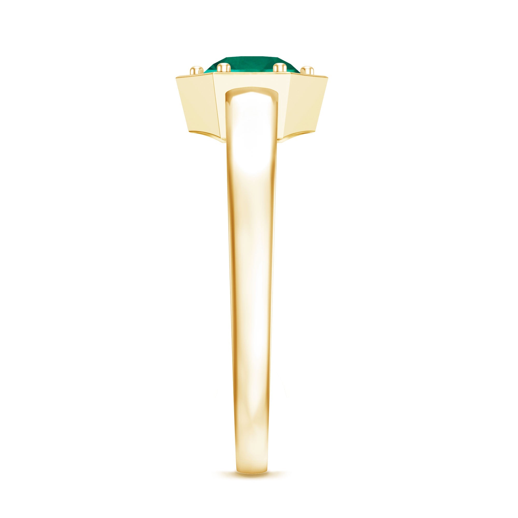 Certified 0.8 Carat Lab Created Emerald Solitaire Ring