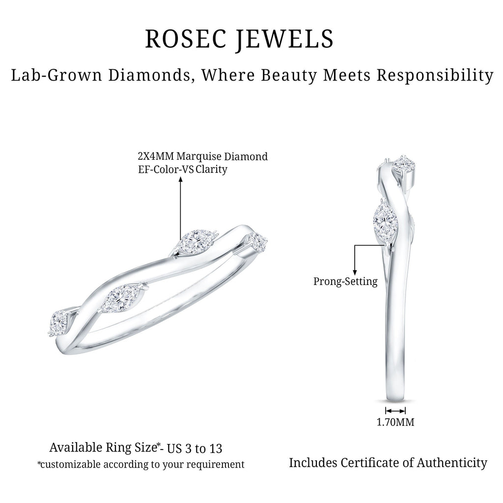 Marquise Cut Lab Grown Diamond Ring