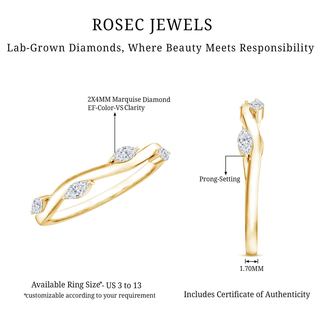 Marquise Cut Lab Grown Diamond Ring